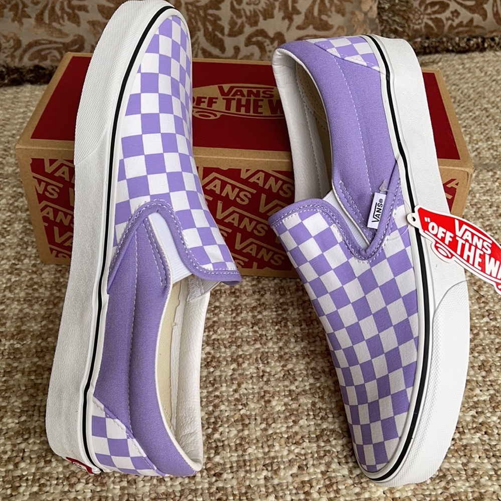 Vans Classic Slip On Checkerboard Violet Tulip WMNS - Picture 11 of 16